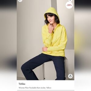 MOVE BY TCHIBO Women's Yellow Hooded Jacket.UR42.pit To Pit 22